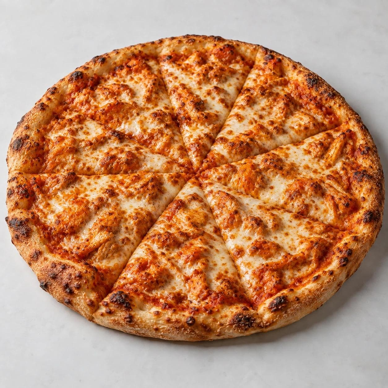 A freshly baked Buffalo Chicken Pizza topped with seasoned chicken, tangy buffalo sauce, and melted mozzarella on a golden crust.